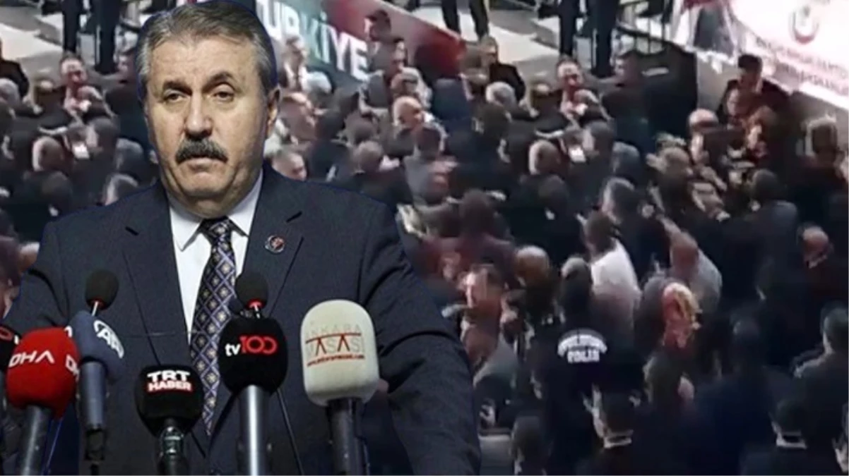 Büyük Birlik Partisi kurultayında iki grup arasında kavga çıktı! Salon 