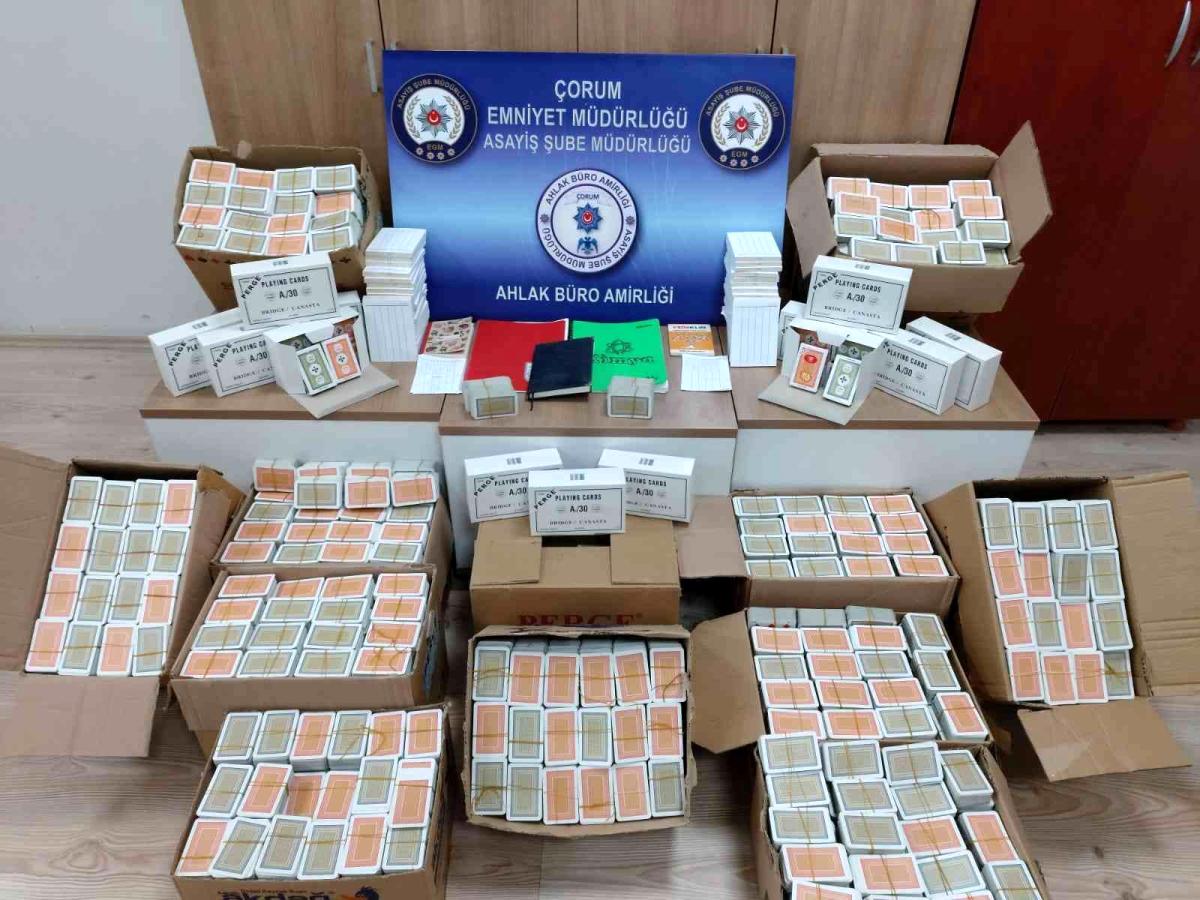 Çorum polisinden dernek binasına kumar baskını