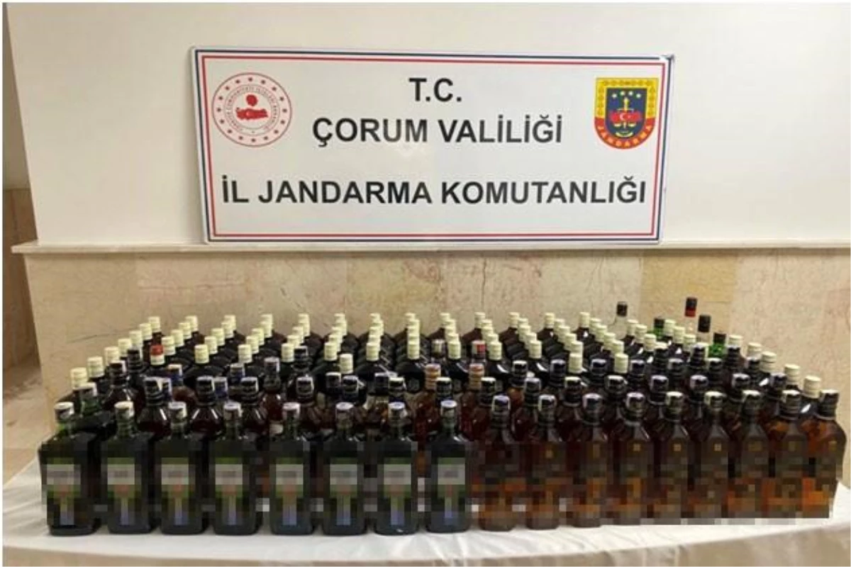 Çorum'da Jandarma Operasyonunda 59 Şişe Kaçak Alkollü İçki Ele Geçirildi