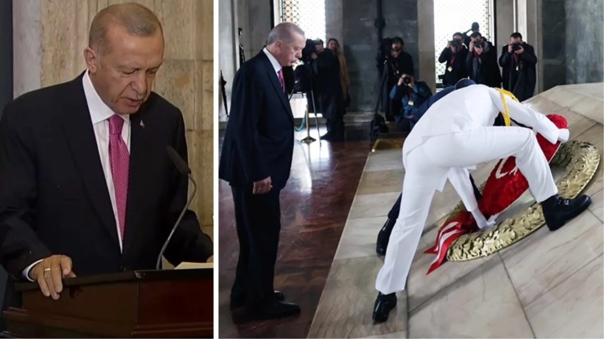 Cumhurbaşkanı Erdoğan Anıtkabir'de! Özel deftere düştüğü notta oy oranına dikkat çekti
