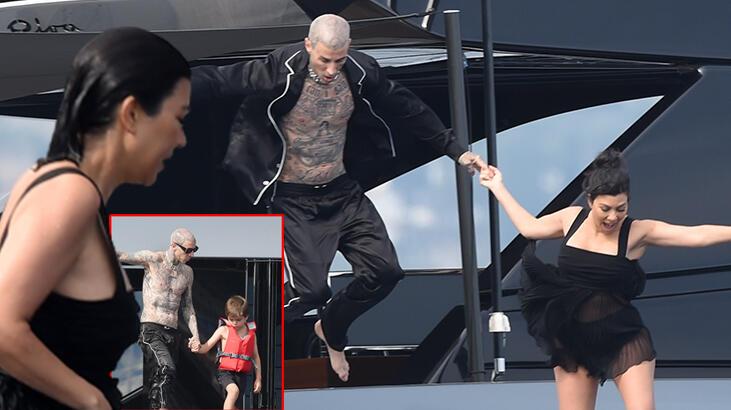 Kourtney Kardashian-Travis Barker çiftinin çoluk-çocuk balayı tatili