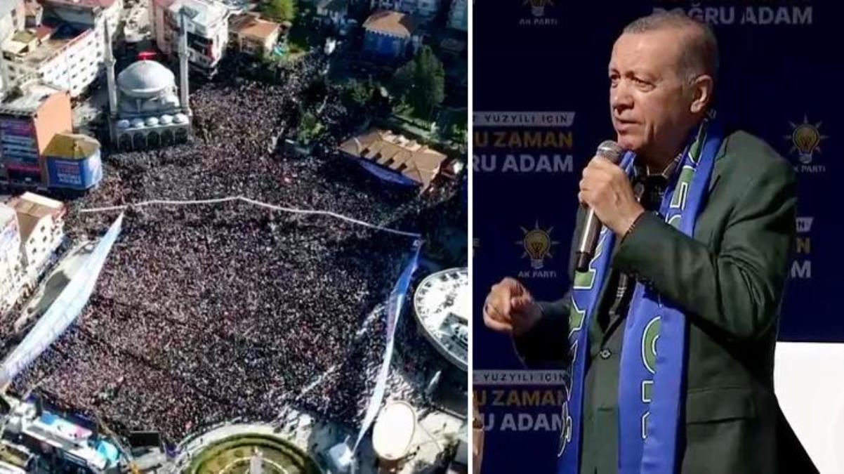 Rize mitinginde gördüğü manzara Cumhurbaşkanı Erdoğan'ı mest etti: Bugün bir başka