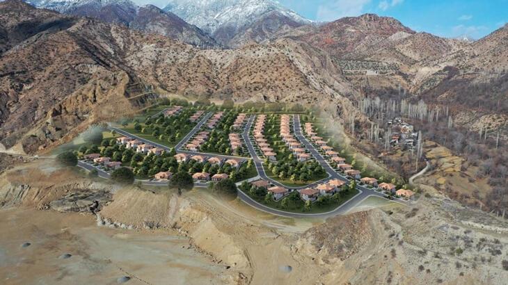 Sular altında kalacak Yusufeli'nde dağ eteklerine 2 katlı evler