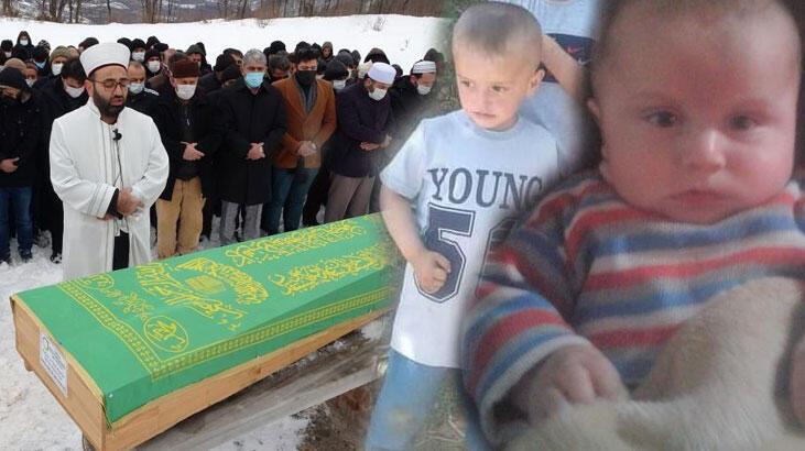 Yürek yakan an! Ölen iki bebek tek tabutla toprağa verildi